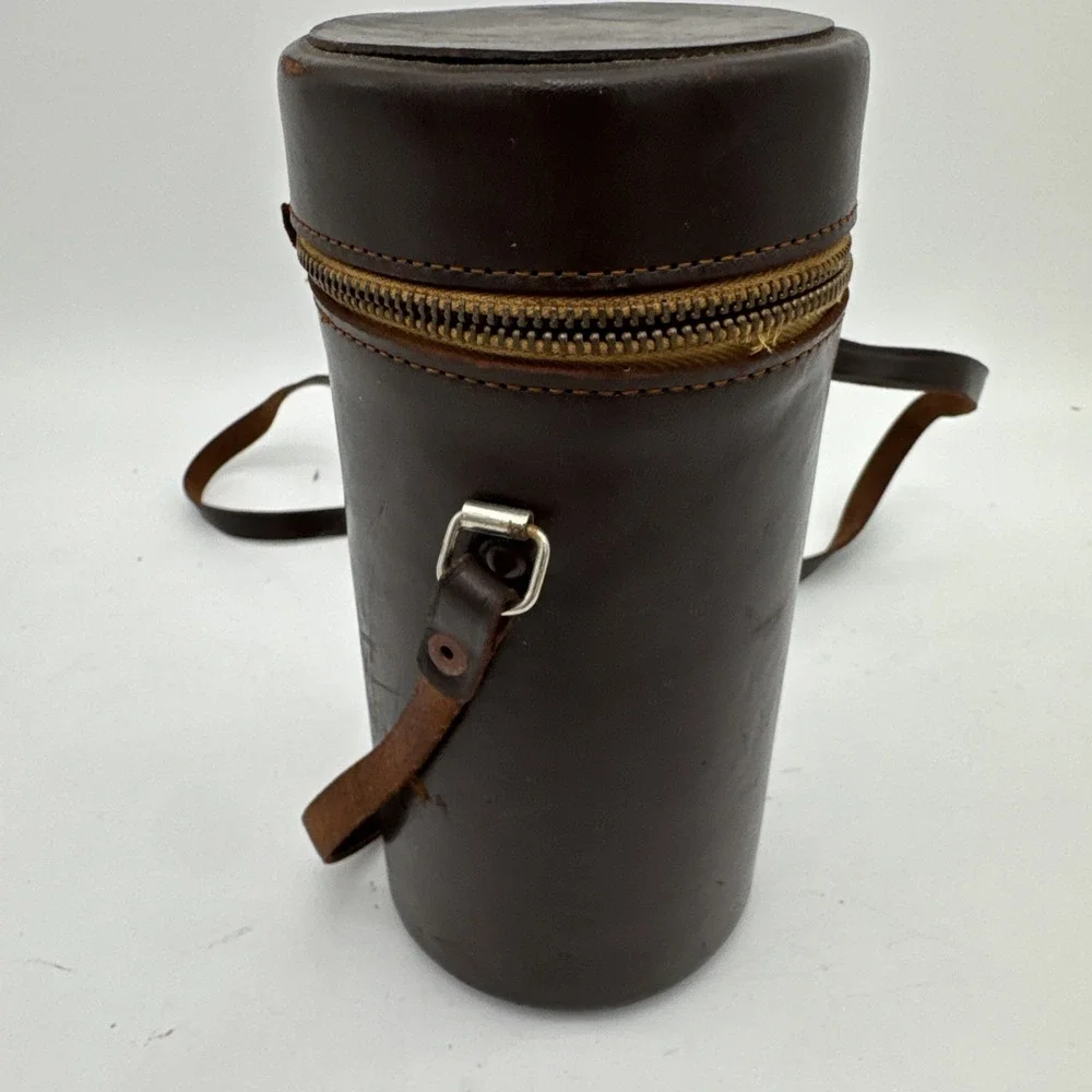 Unbranded Brown Leather Hard Lens Case 3.5 X 7